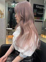 ラピス 福岡天神店(Lapis)&nbsp;ミルクティー＋エクステ60枚/レイヤー/ブリーチカラー