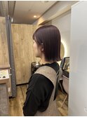 ぱつっとボブ×モーブカラー【TELAHAIR 守谷】