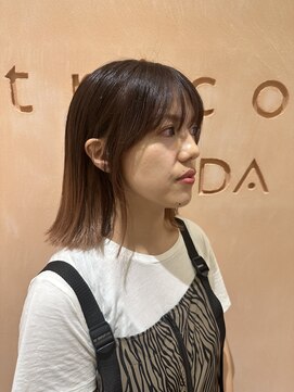 トリコ アヴェダ ららテラス北綾瀬(tricot AVEDA) 切りっぱなしボブ/ダブルカラー/ブリーチ/エンドカラー