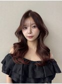 くびれヘア/韓国ヘア/ピンクブラウン