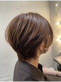 クール可愛い、ベージュショート