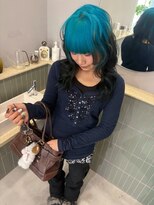 キオク(KIOX)&nbsp;ターコイズブルー/レイヤーカット/ハイトーン/ワンカラー/名古屋