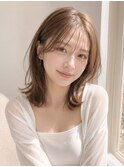 【NOA】韓国風くびれミディアム小顔レイヤー透明感ブラウン