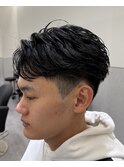 フェザーショート/フェザーパーマ/毛流れ/センターパート/栄