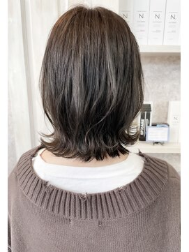 キャアリー(Caary) 福山市美容室caary人気外ハネボブ暗髪秋カラーグレージュ