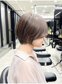 30代40代50代/丸みショート/クビレ/前髪あり/ブラウン/表参道