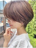 30代40代50代耳かけショート前髪なしハンサムショートカット小顔