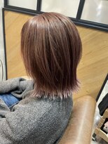 スーリール 博多店(Sourire)&nbsp;ブリーチ必須ピンクブラウンカラー☆くびれボブ