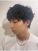 メンズマッシュショートメンズパーマニュアンスパーマ