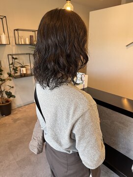 メデル(mederu) コテ巻き風デジタルパーマミディアムパーマボブパーマ大人可愛い