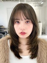 アンダーバーホワイト モデ 富田林店(_WHITE mode)&nbsp;ハイライトカラーミルクティーベージュレイヤーカット