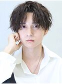 ナチュラルセンターパート波巻きスパイラルニュアンスパーマ