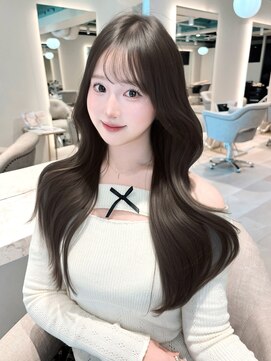 マインバイアフロートギンザ(MYNE by AFLOAT GINZA) ロングレイヤー_大人ガーリーアッシュブラウン似合わせカット