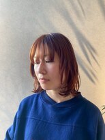 ココ(qoqo) 外国人風パーマ くせ毛風 アプリコットカラー
