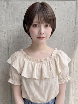 カバーヘア ブリス 戸田公園西口店(COVER HAIR bliss) 秋カラーブリーチなし丸みショートボブ艶感ブラウンp戸田公園