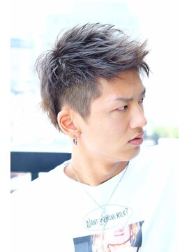 ハピネス 河原町店(Happiness) アップバング無造作ドライショート シルバーグレー