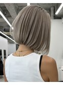 保存必須【海外風ハイトーンボブ】アッシュグレージュカラー