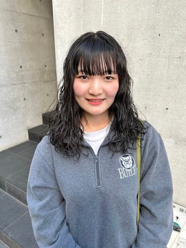 リール(rire) デザインカラーレイヤーカットウェットヘア夏オリーブベージュ