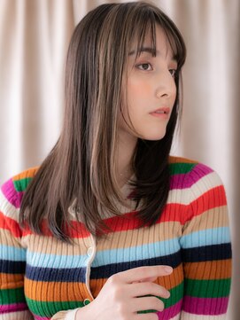 カバーヘア イヴ 戸頭店(COVER HAIR EVE) イヤリングカラー顔周りレイヤーエアーストレートY戸頭20代30代