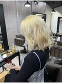 切りっぱなしボブ エアリーロング 美髪 ピンクブラウン
