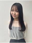 内巻き×サラツヤロング/シースルーバング