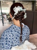 おくれ毛ロング暗めカラー韓国ヘア顔周りレイヤー_ba565053