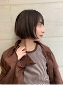 丸みボブ_くびれヘアアプリコットオレンジ