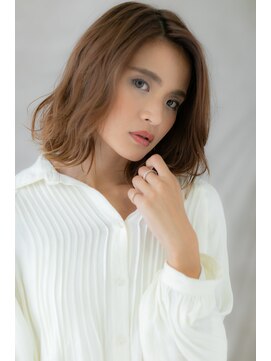 カバーヘア イヴ 戸頭店(COVER HAIR EVE) □外国人風ハイライトカラーかきあげボブ205-7戸頭20代30代40代