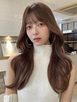 アリュウル 表参道 青山(Allure)&nbsp;シースルーバングくびれロング/顔まわりカット/艶髪韓国ヘア