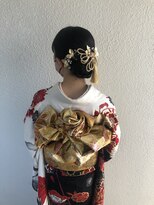 パリスパート2&nbsp;振袖 シンプル 面 綺麗な シニヨン ヘアアレンジ
