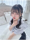 可愛くなれる流し前髪×編み込みローツイン　＊Lilmeひめの＊