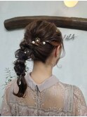 編みおろしポニー＊結婚式参列＊ヘアセット