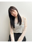 レイヤーミディアム　大人ボブ　黒髪　艶ヘア