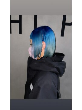 マージュ ギンザ(marju GINZA) ブリーチデザインカラー ルーツカラー ギャラクシーブルー