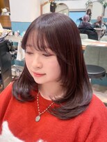 ロンド レグリーズ 立川(Lond leglise)&nbsp;ミディアムレイヤーカット/マロンベージュ/顔周り/前髪/立川