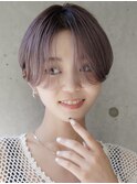 大人可愛い20代30代40代黒髪前下がりひし形小顔ボブ丸みショート