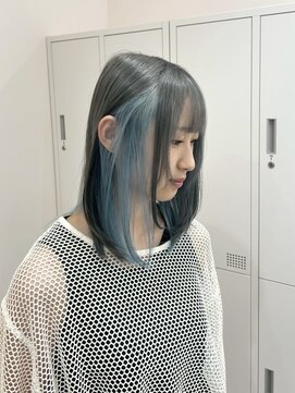 ユウル 横浜(juhl.) ミントブルーアッシュブリーチダブルカラーインナーカラー横浜駅