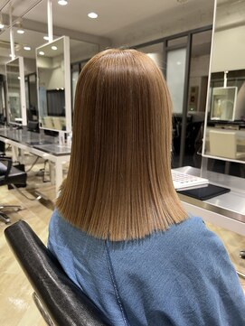 銀座ラボ 千葉店(LA BO) 髪質改善カラー 育てるブリーチなしミルクティーベージュ