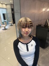 アース 名取店(HAIR&MAKE EARTH)&nbsp;ストライプ×インナーブルー