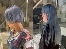 クリアな発色が綺麗な水色カラー[ダブルカラー/トリプルカラー/ハイトーン/ブリーチ/渋谷/代官山/恵比寿]