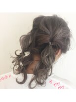 チクロヘアー(Ticro hair) ticro大石　外国人風ハイトーンブルージュ,へアアレンジ