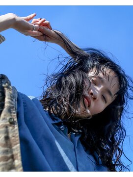 テトヘアー(teto hair) long［黒髪・ショートバング・ランダムウェーブ］