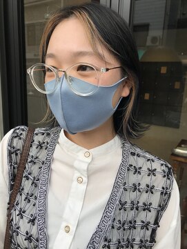 ヘアー アイス ルーチェ(HAIR ICI LUCE) インナーカラー　イヤリングカラー　ブルーブラック　担当　山中