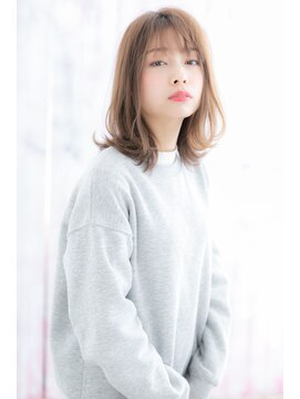 ミック 日暮里店(miq) 2wayバングくせ毛風外ハネナチュラルゆるふわミディb1