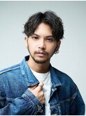 波巻きスパイラルパーマセンターパート波巻きパーマツーブロック