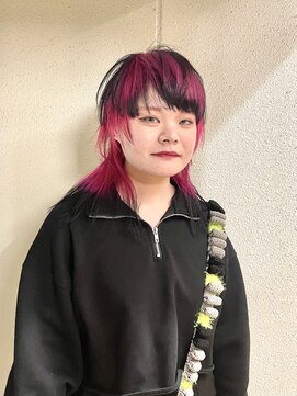 ノブレス(NOBLESSE) ウルフカット/デザインカラー/ピンク/nagata