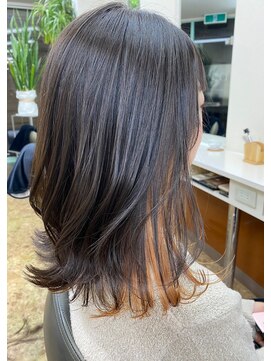 ヘアアートヒサ(HAIR ART hisa) 「RYOKO」304050代  インナーパールオレンジ×セミレイヤー