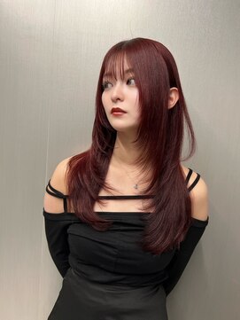 イキ 表参道(iki omotesando) ハッシュカット/フルバング/似合わせカット/レッドブラウン