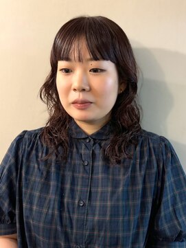 テテ ニコ(tete nico) 【大前晴奈】ルビーカラー/ミディアムパーマ/ナチュラルパーマ