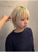 金髪ボブ/金髪/抜きっぱなし/ウルフボブ/ウルフカット/ウルフ